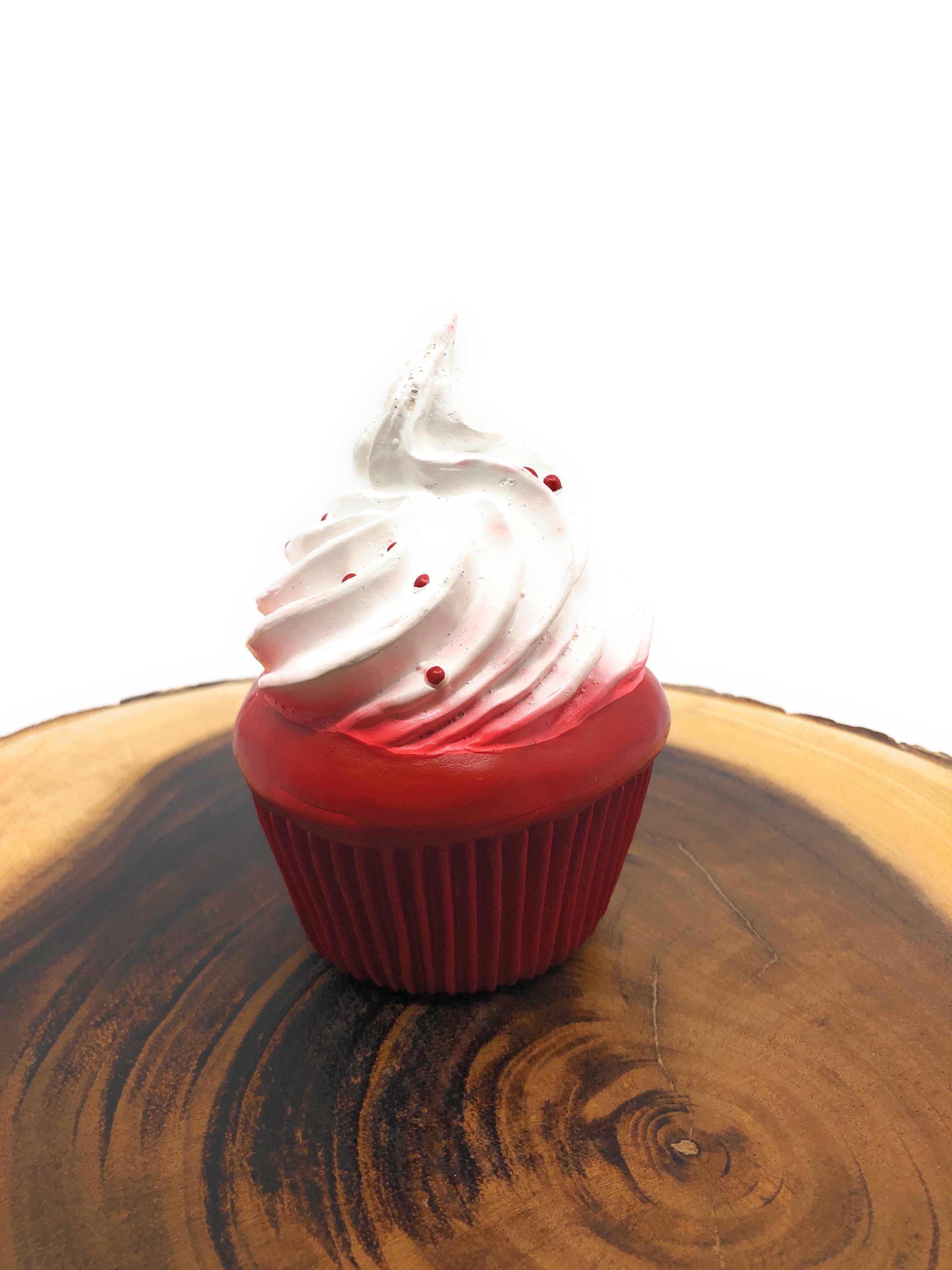 Red Velvet Squeaky Cupcake Latex Dog Toy (FINAL SALE) - Image 2