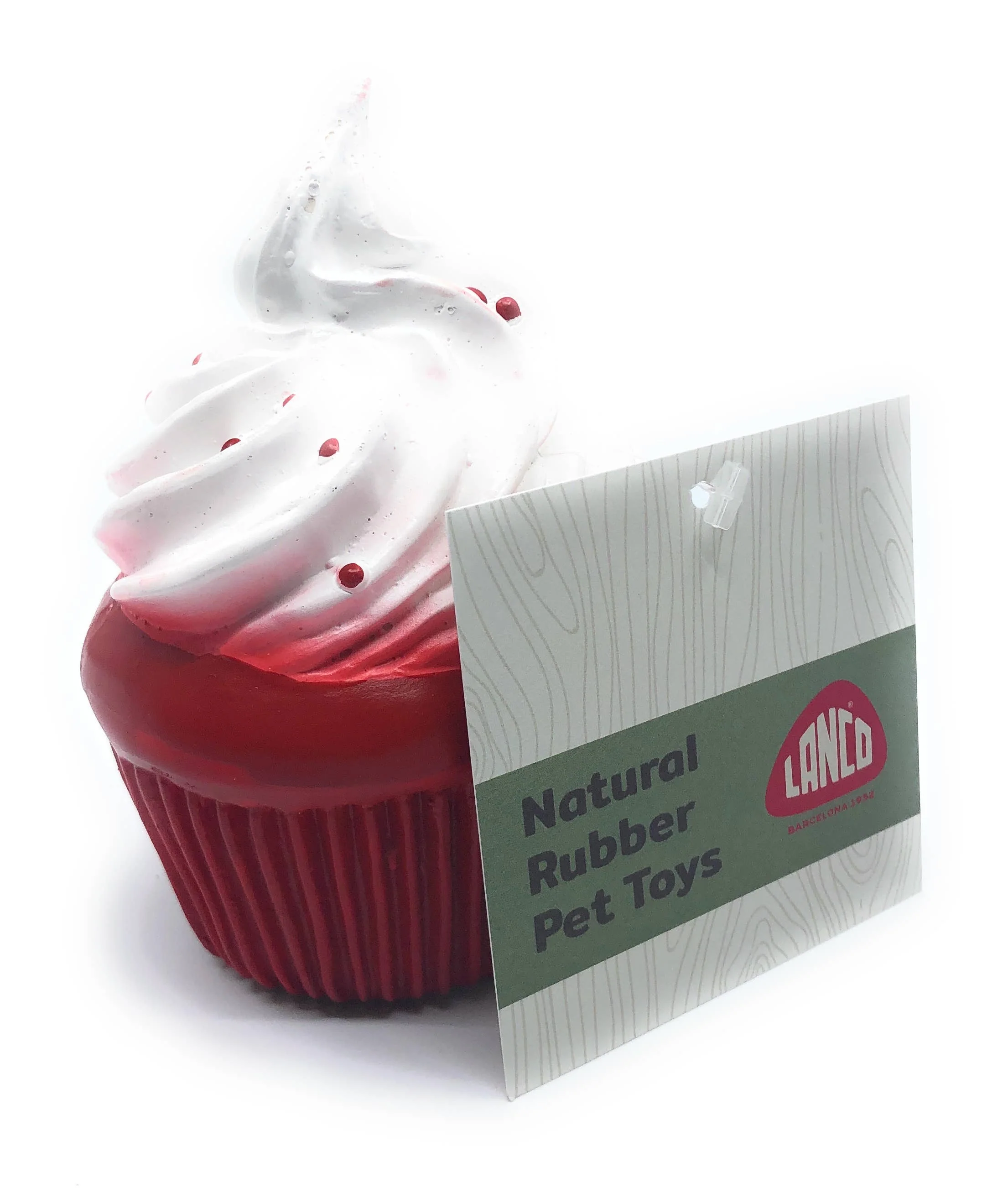 Red Velvet Squeaky Cupcake Latex Dog Toy (FINAL SALE) - Image 3
