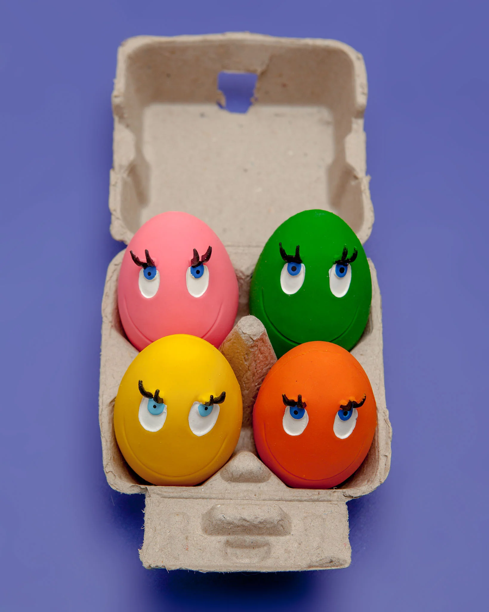 Multi-Color Squeaky Latex Dog Toy Egg Carton