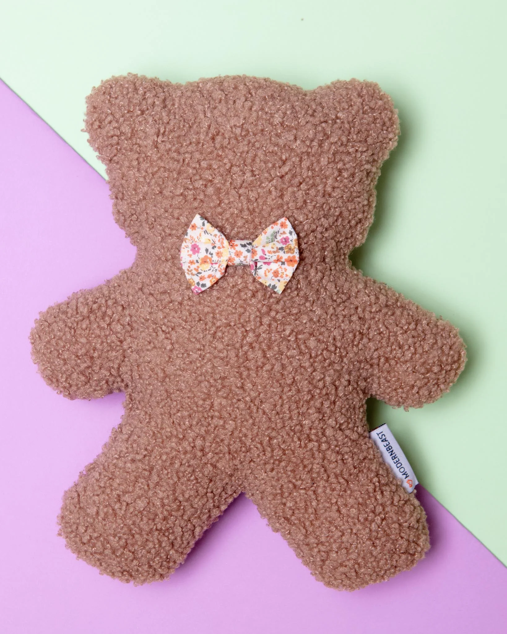 Lavender Brown Bear Plush Dog Toy (Made in the USA)