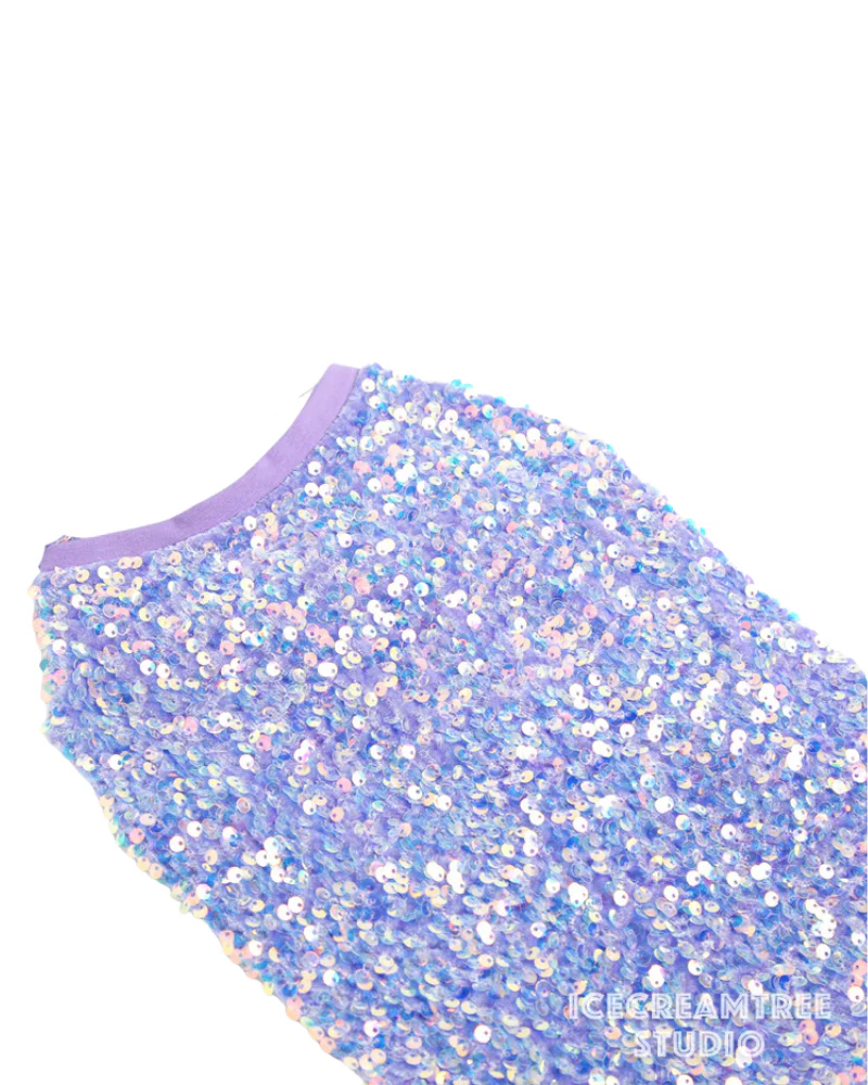 Lavender Sequin Dog Shirt (Made in the USA) (FINAL SALE) - Image 7