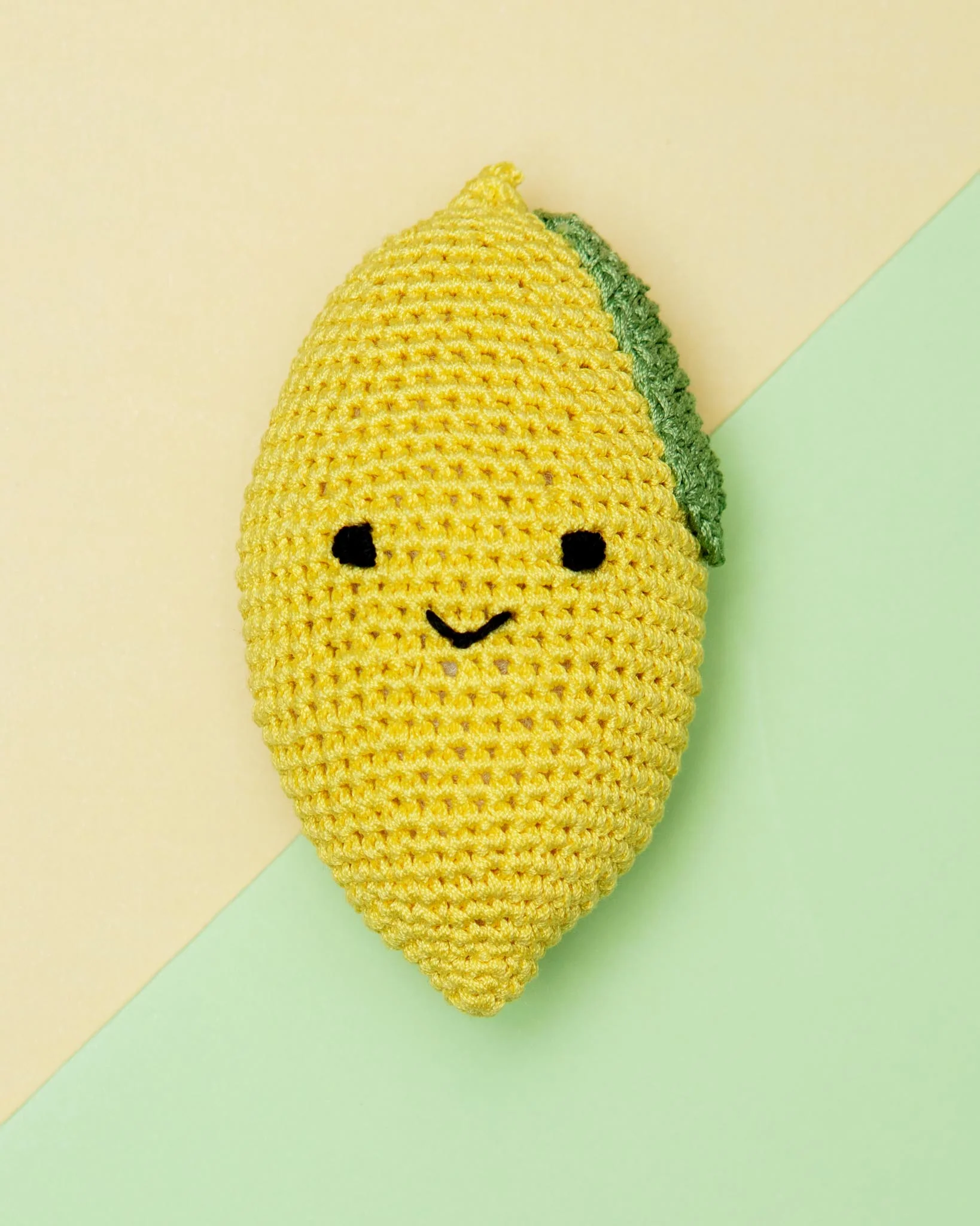 Lemon Organic Cotton Knit Dog Toy