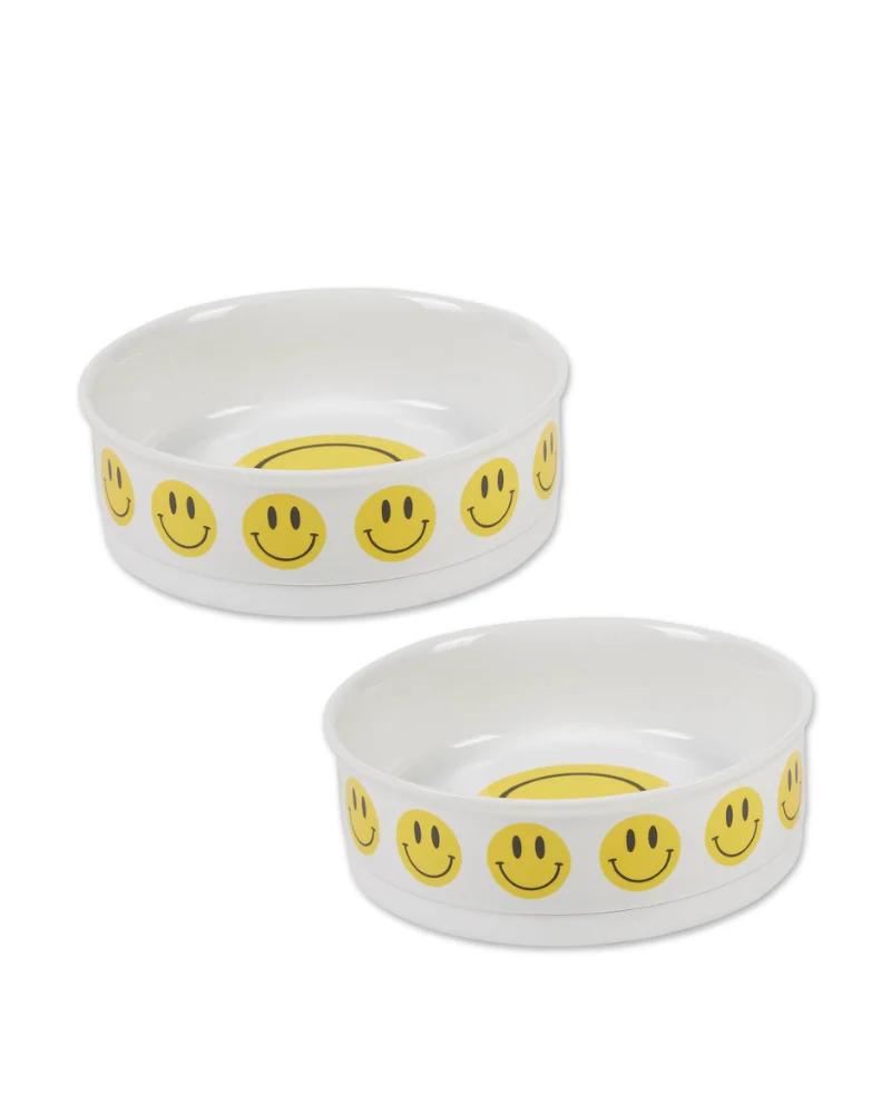 Let's Get Happy Smiley Face Pet Bowls - Image 5