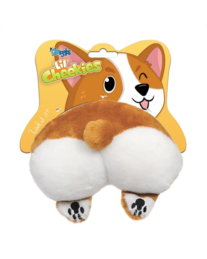 Lil' Cheekies Corgi Dog Squeaky Plush Toy - Image 4