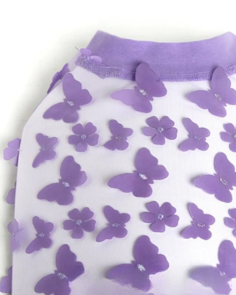 Lilac Butterfly Mesh Dog Shirt (Made in the USA) (FINAL SALE)