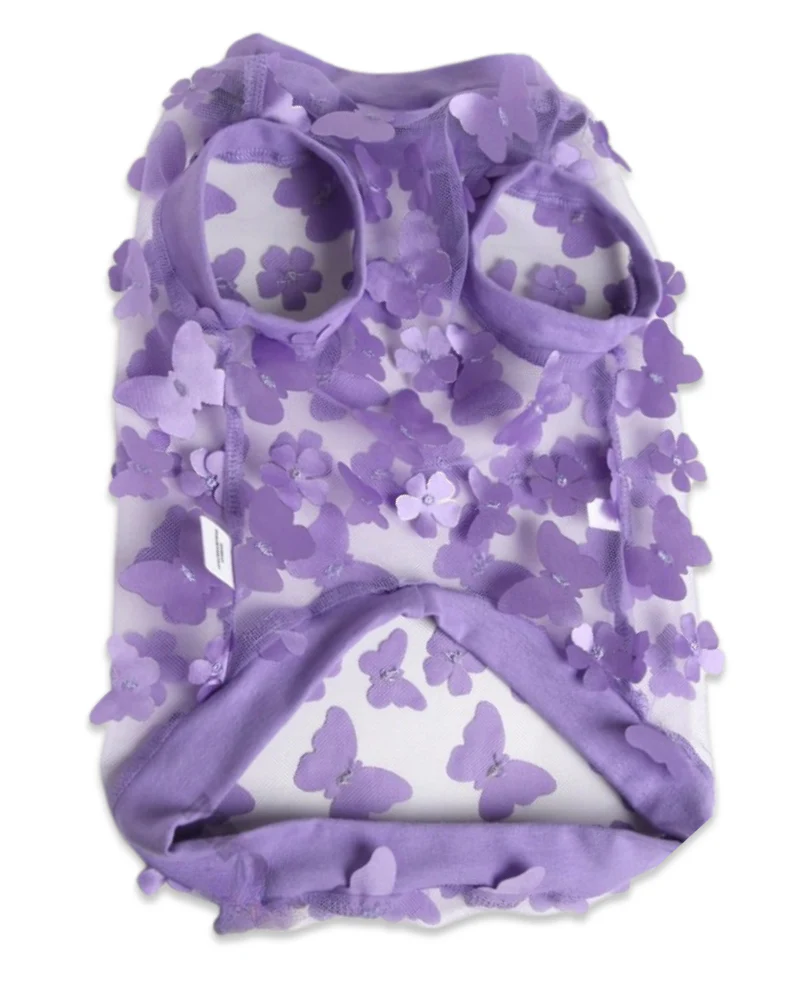 Lilac Butterfly Mesh Dog Shirt (Made in the USA) (FINAL SALE) - Image 2