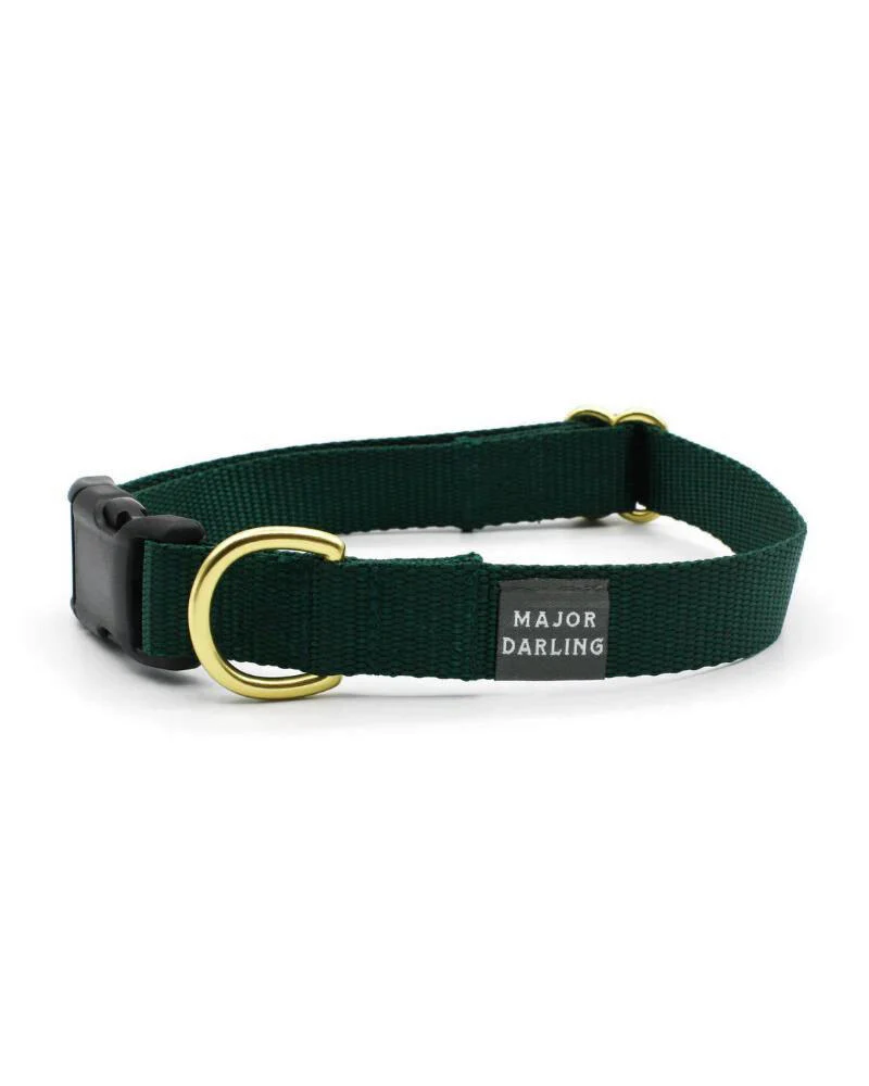 Side-Release Buckle Dog Collar in Evergreen (Made in the USA) (FINAL SALE) - Image 2