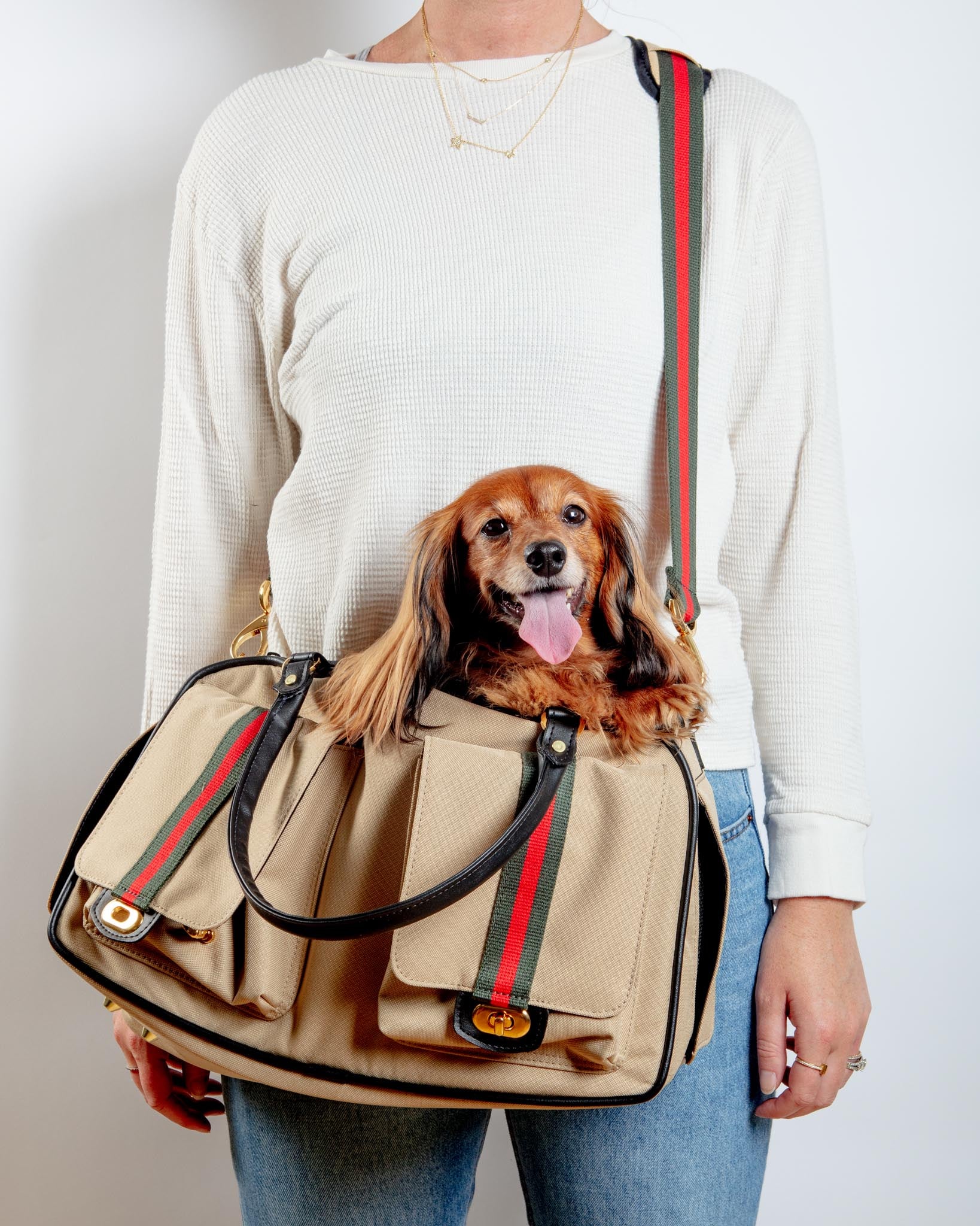 Marlee Duffle Dog Carrier in Khaki (Made in the USA)
