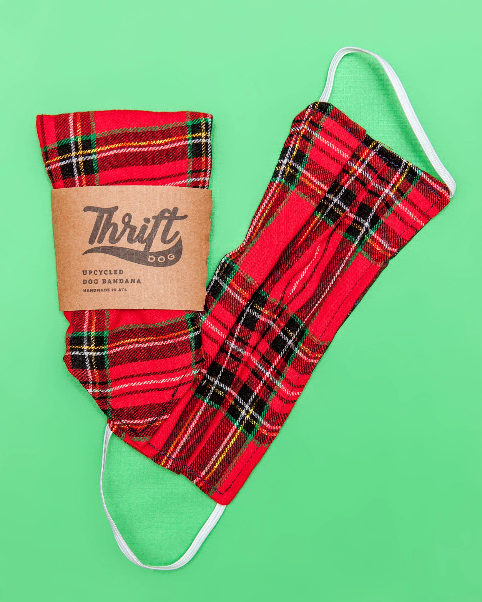 Matching Face Mask & Dog Bandana Set in Tinsel Tartan