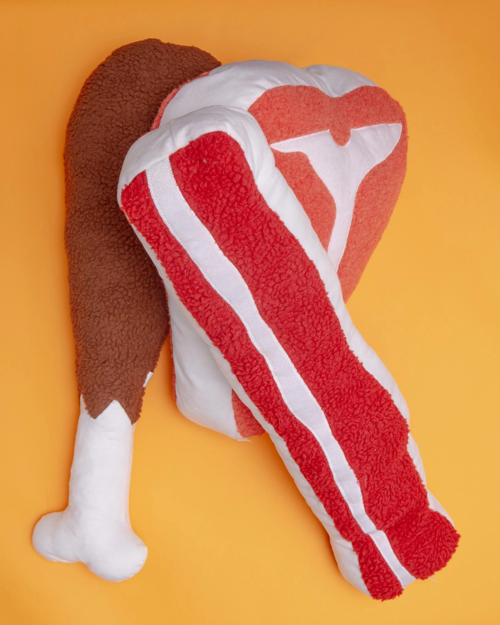 Mega BBQ Drumstick Plush Squeaky Dog Toy (2' in Length) - Image 4