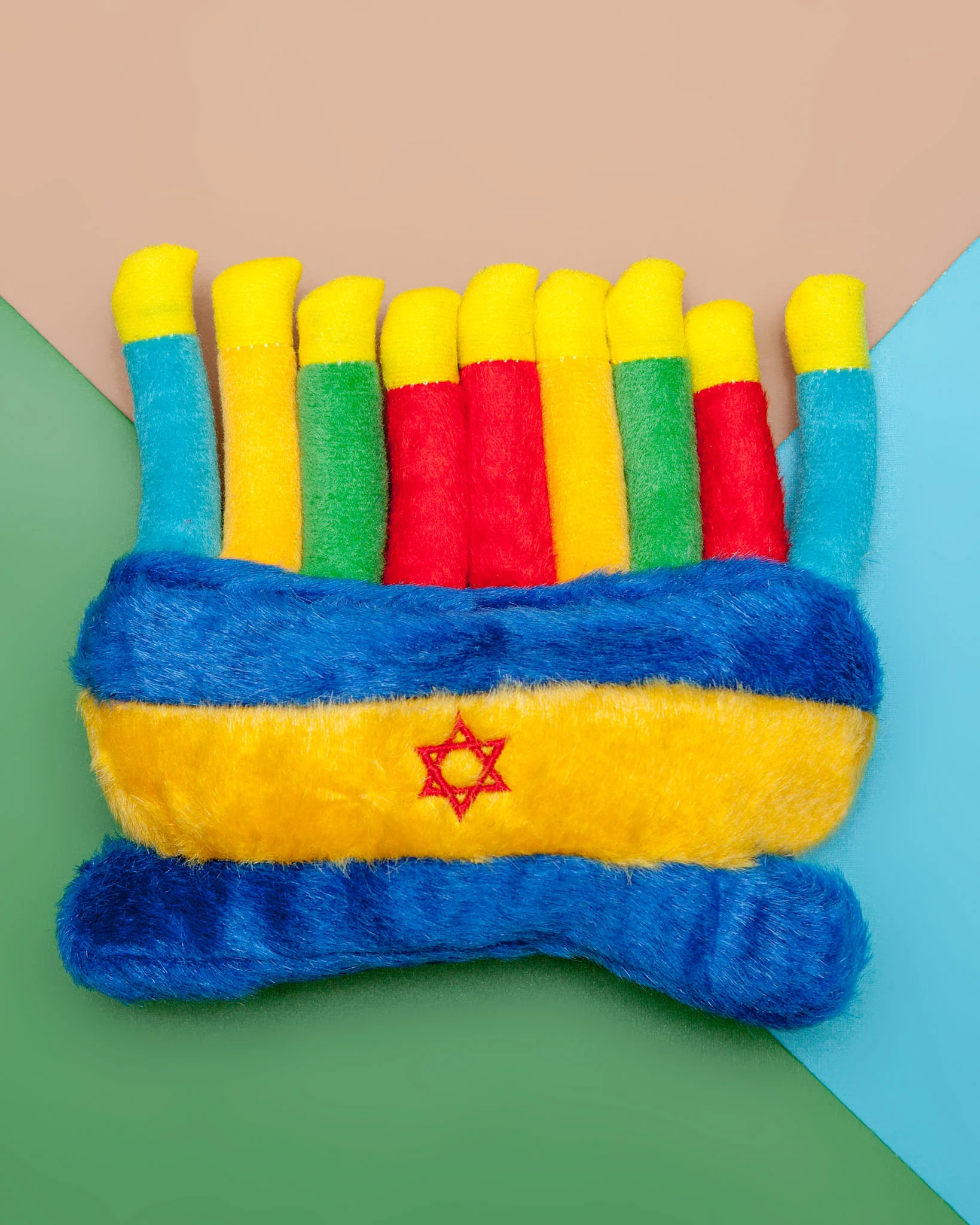 Menorah Plush Hanukkah Squeaky Dog Toy