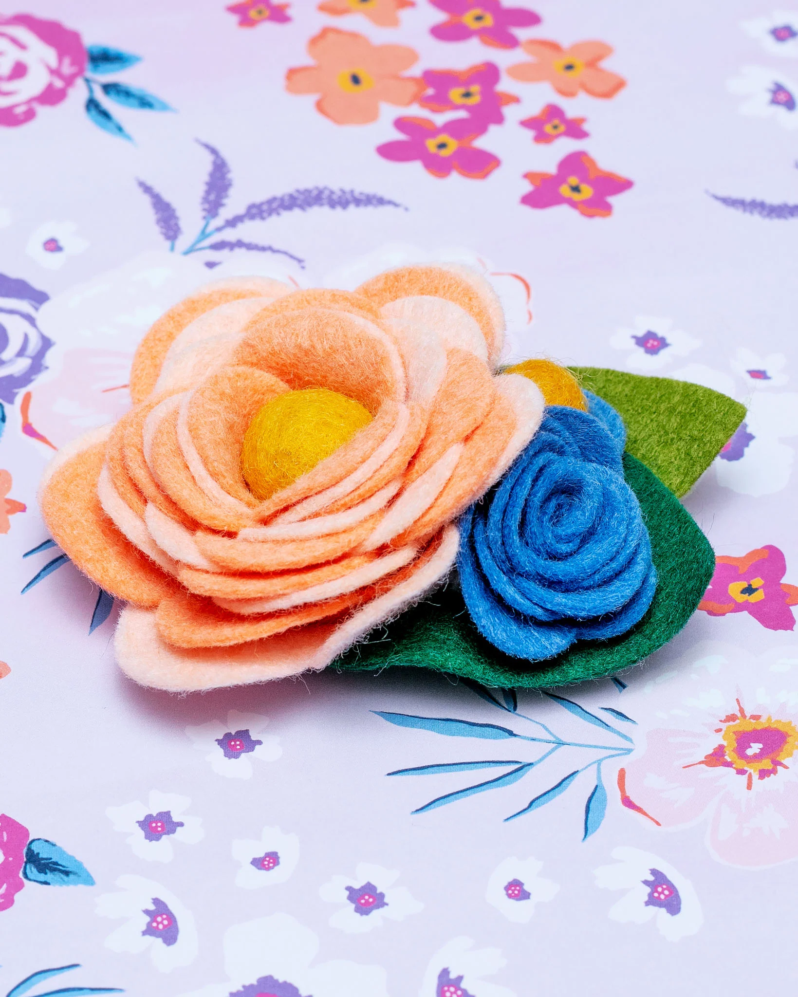 Dog Collar Corsage in Blush & Cornflower (Made in the USA)