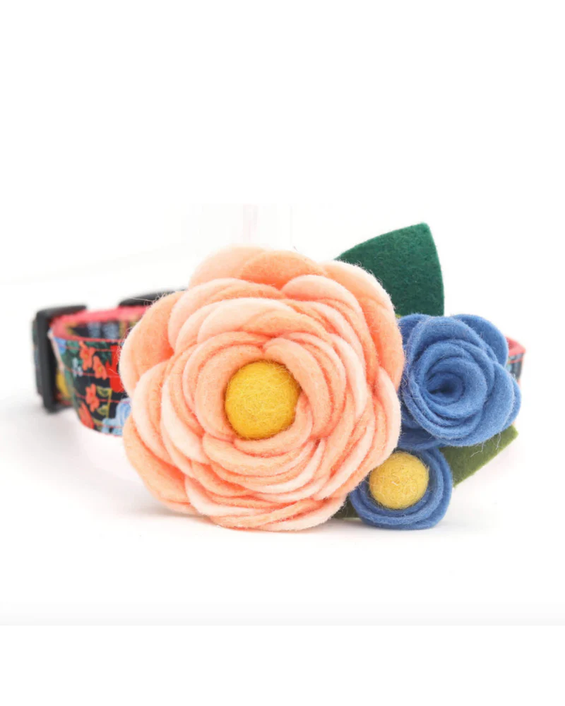 Dog Collar Corsage in Blush & Cornflower (Made in the USA) - Image 3