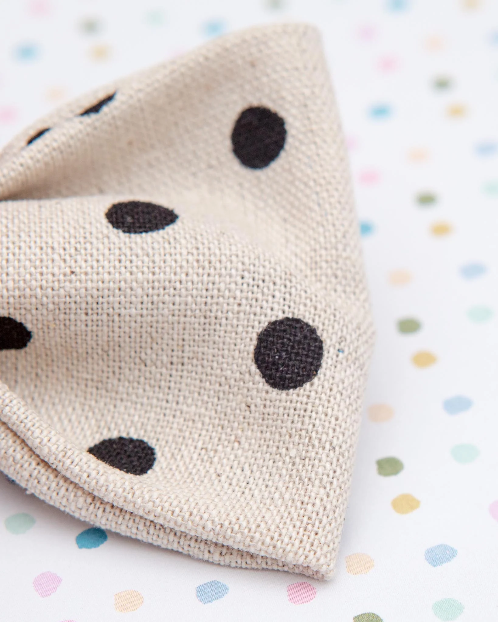 Canvas Dog Bow Tie In Polka Dot<br>(Made in the USA) - Image 3