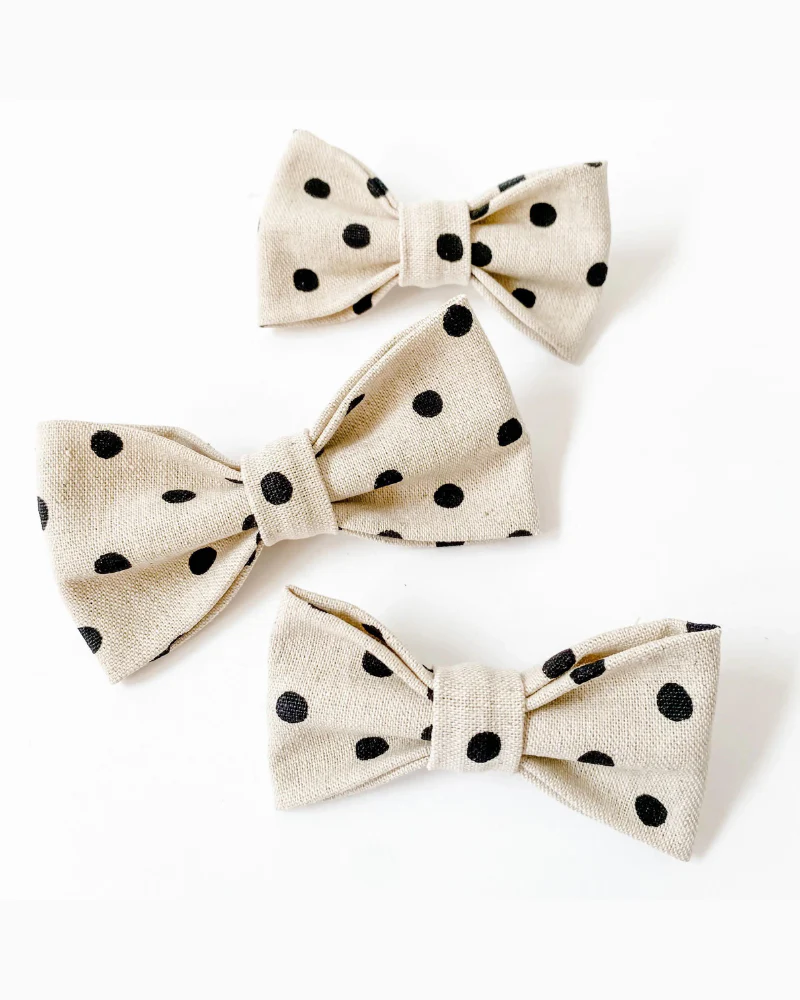 Canvas Dog Bow Tie In Polka Dot<br>(Made in the USA) - Image 5