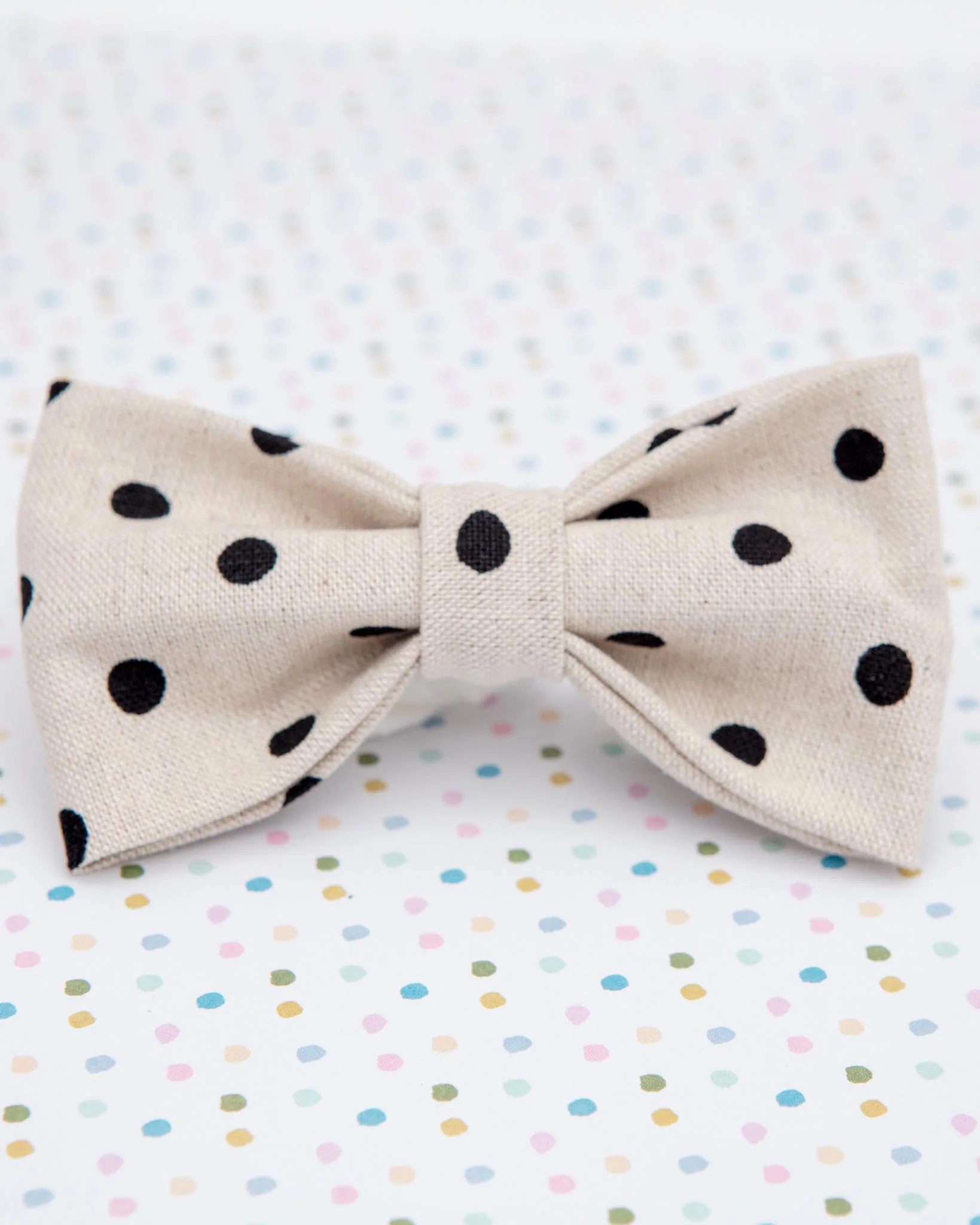 Canvas Dog Bow Tie In Polka Dot<br>(Made in the USA) - Image 7