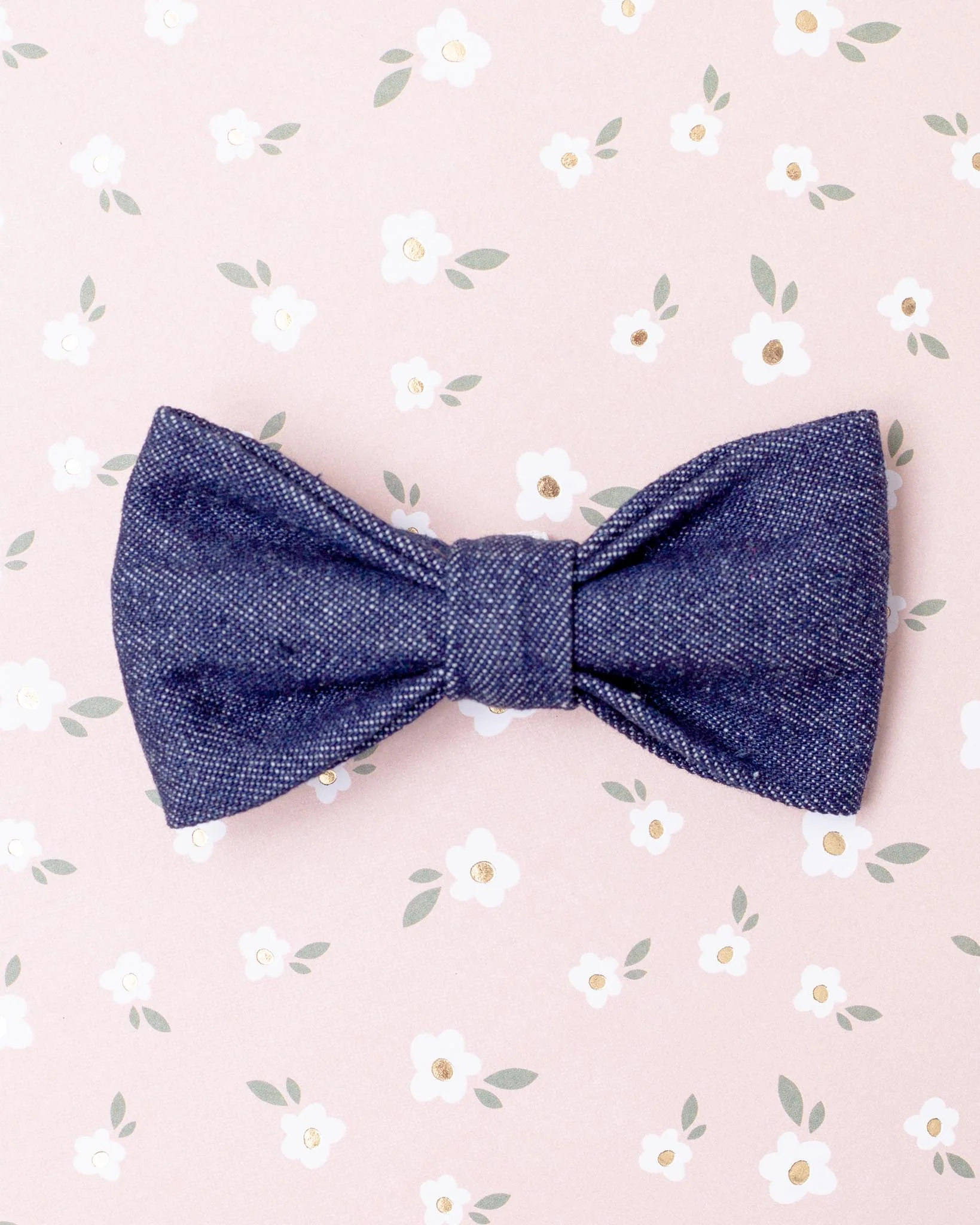 Railroad Denim Dog Bow Tie (Made in the USA)