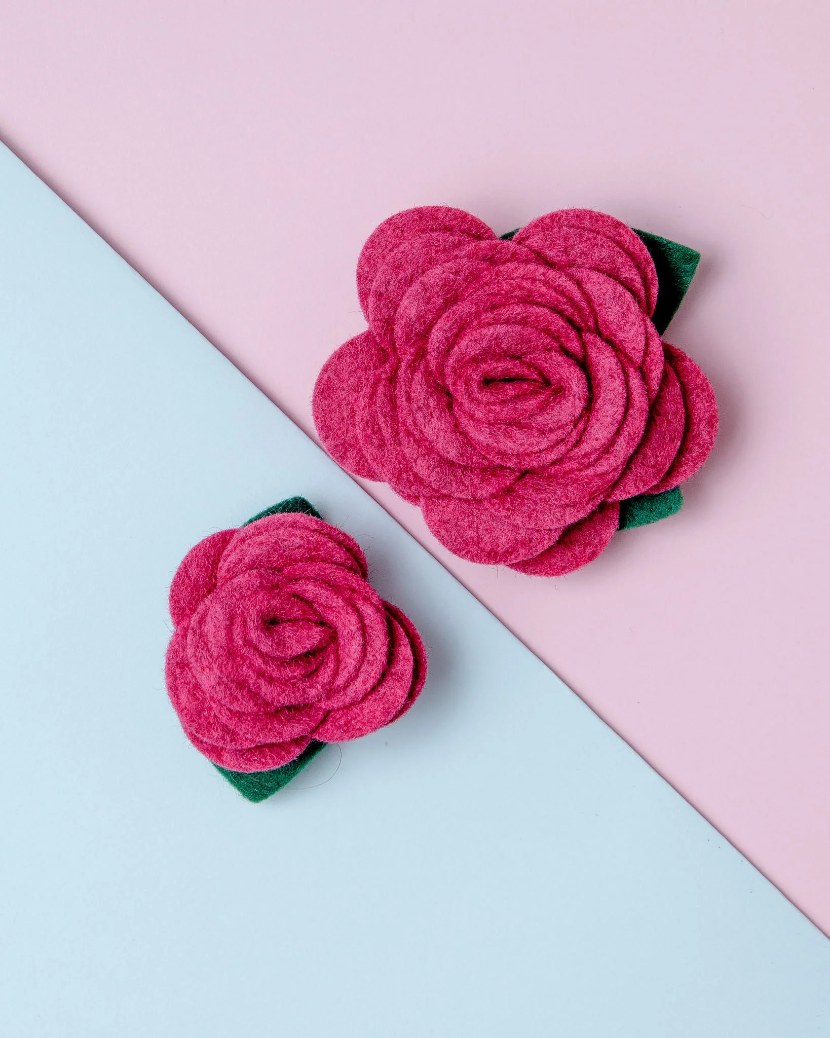 Ruby Pink Rose Dog Collar Flower (Made in the USA)