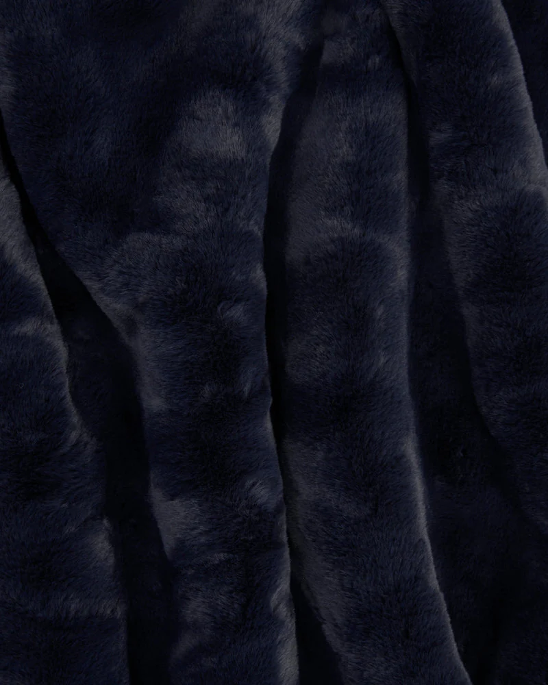 Mini Faux Fur Brady Dog Blanket in Navy - Image 6