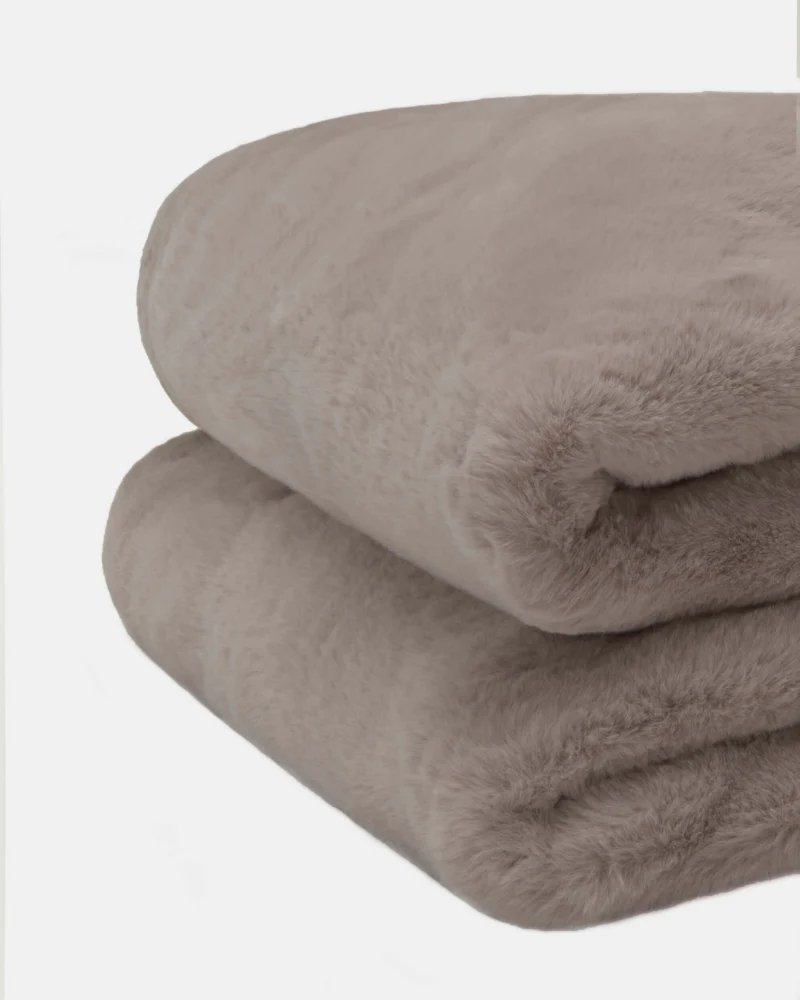 Mini Faux Fur Brady Dog Blanket in Taupe - Image 5