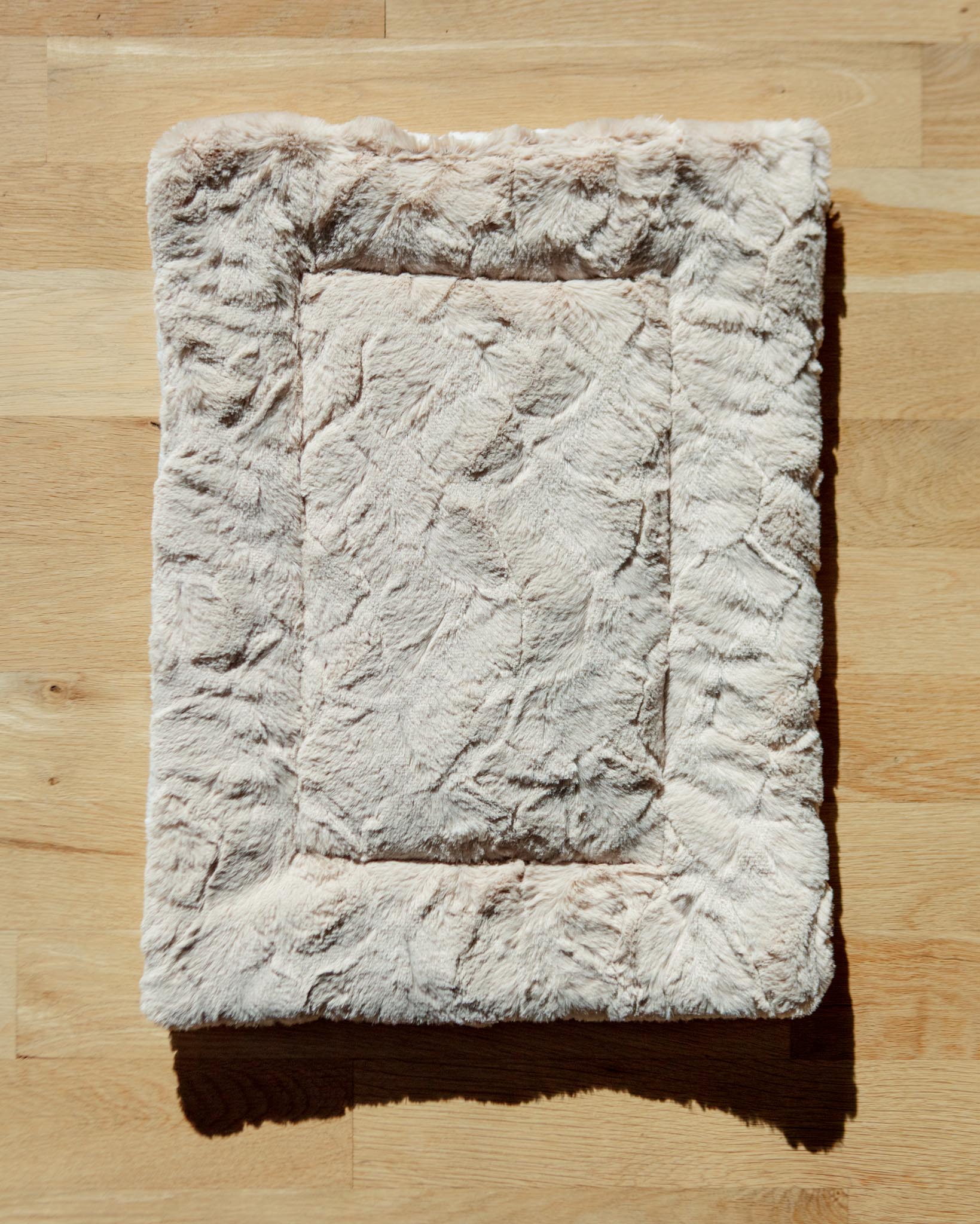 Minky Faux Fur Fleece Pet Napping Mat in Latte (Made in the USA) - Image 3