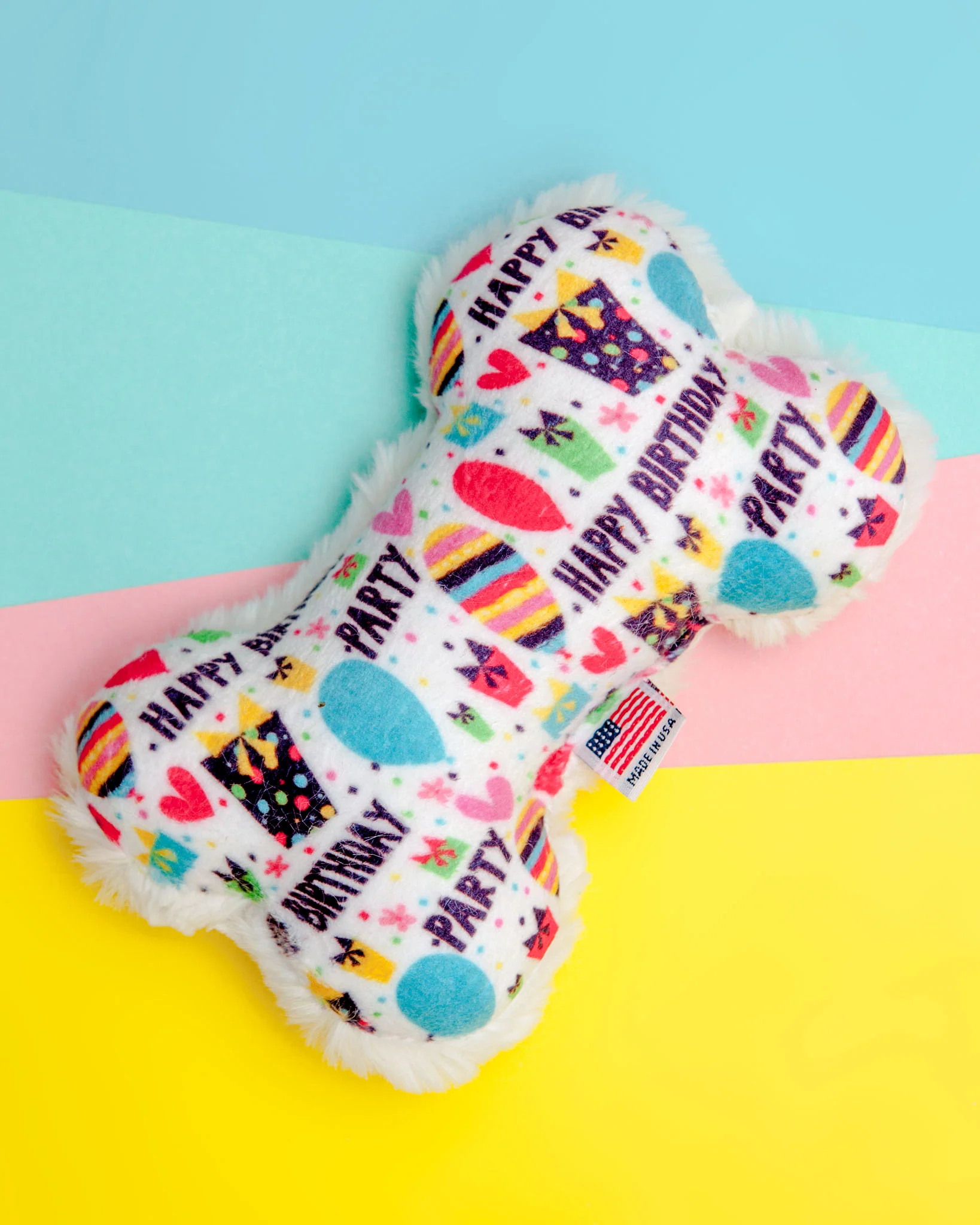 Happy Birthday Bone Plush Dog Toy (FINAL SALE)
