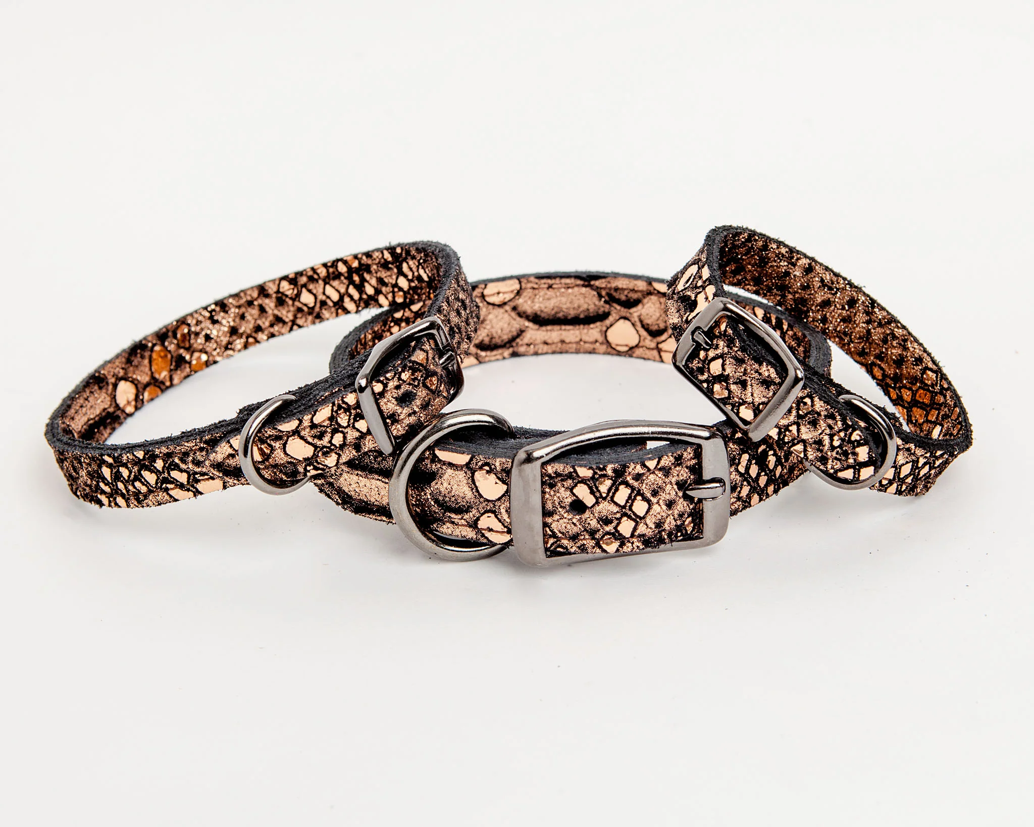 Dragon Skin Leather Collar in Copper (FINAL SALE) - Image 4