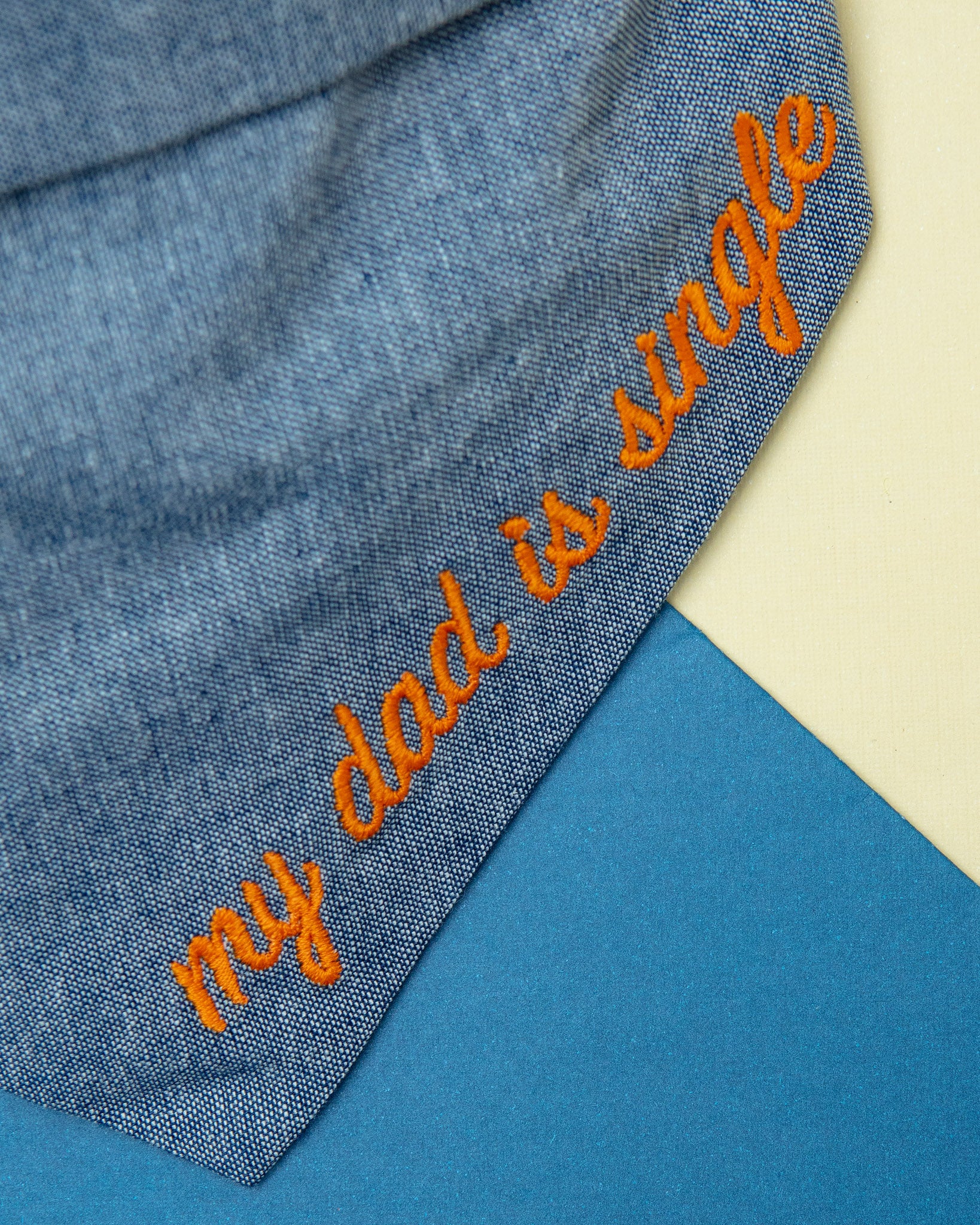 My Dad is Single Chambray Bandana (Made in the USA) (FINAL SALE) - Image 3