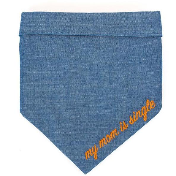 My Mom is Single Chambray Bandana (Made in the USA) - Image 3