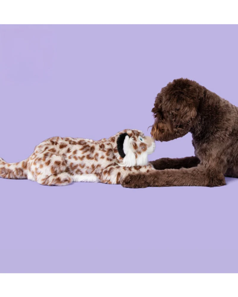Mongo the Snow Leopard Squeaky Plush Dog Toy - Image 4