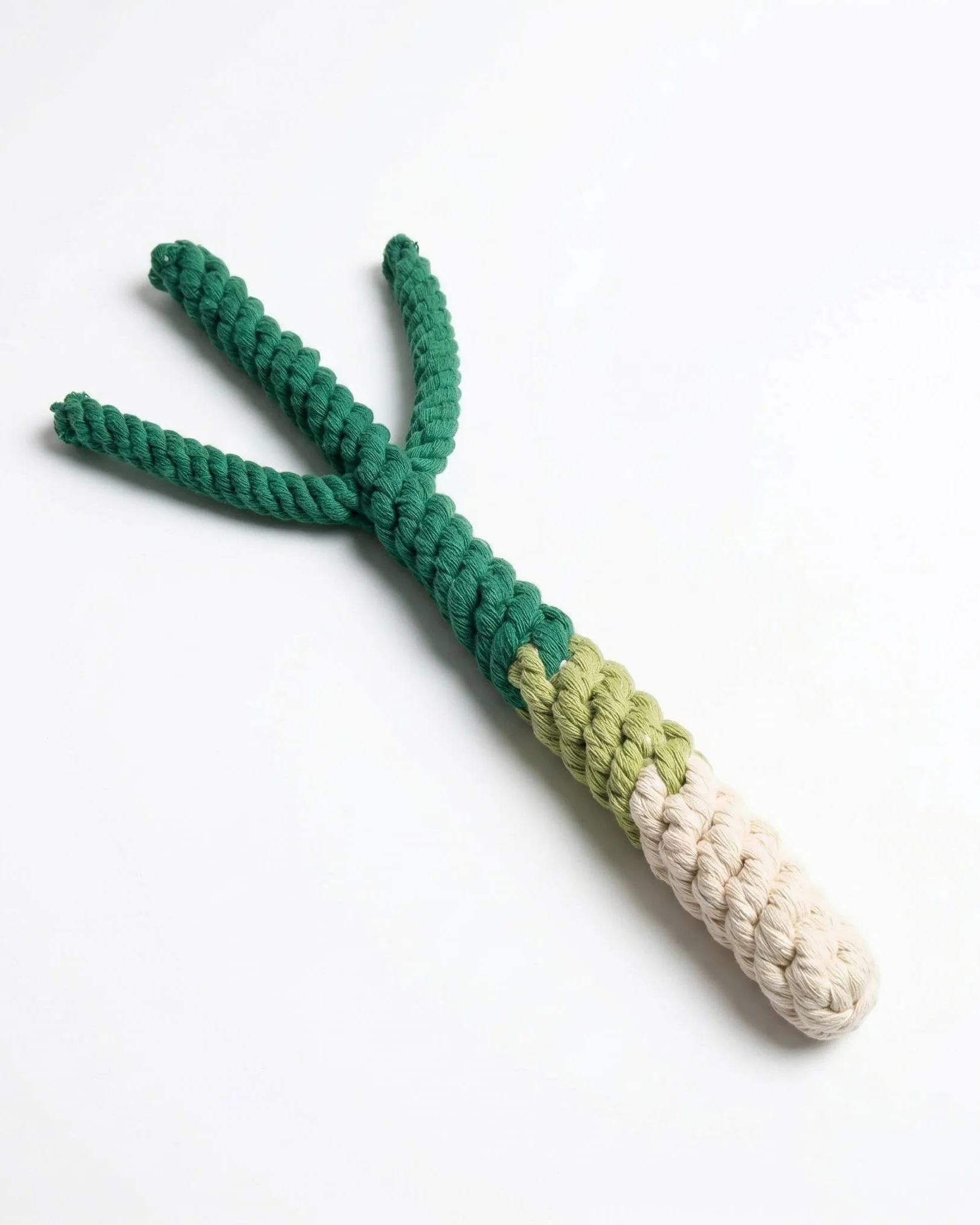 Handmade Green Onion Rope Dog Toy
