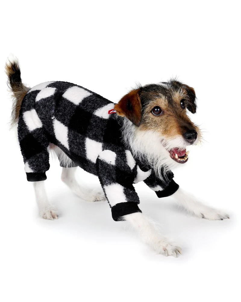 Monster Warmer Dog Onesie in Black Check (FINAL SALE) - Image 7
