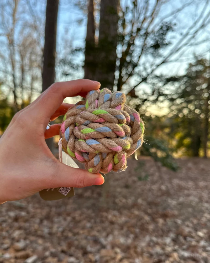Natural Hemp Ball Rope Dog Toy - Image 5