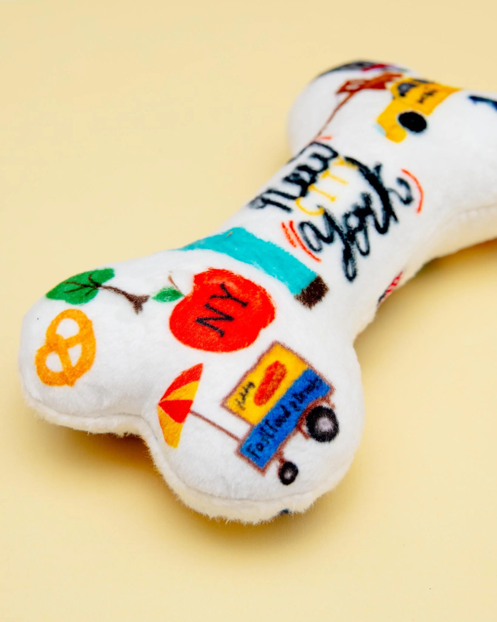 New York City Squeaky Plush Dog Bone Toy (Made in the USA) - Image 2