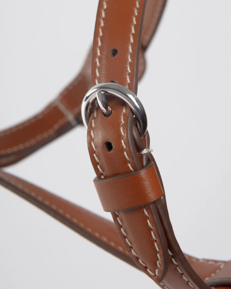 Nuvola Leather Dog Harness in Tobacco Brown (Made in Italy) - Image 3
