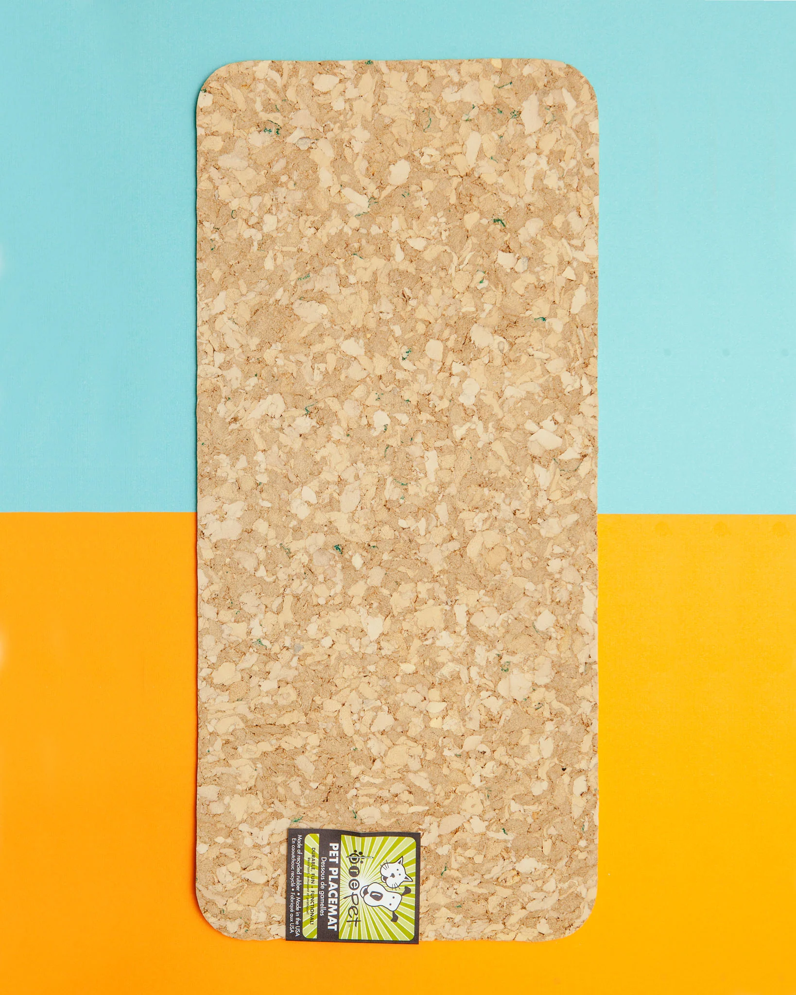 Skinny Rectangle Natural Recycled Rubber Pet Placemat