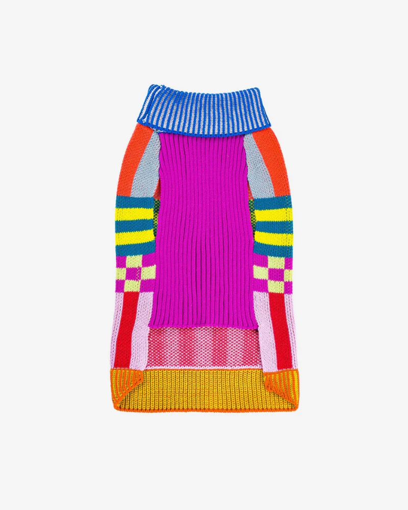 Pattern Patch Dog Sweater in Rainbow - Image 7