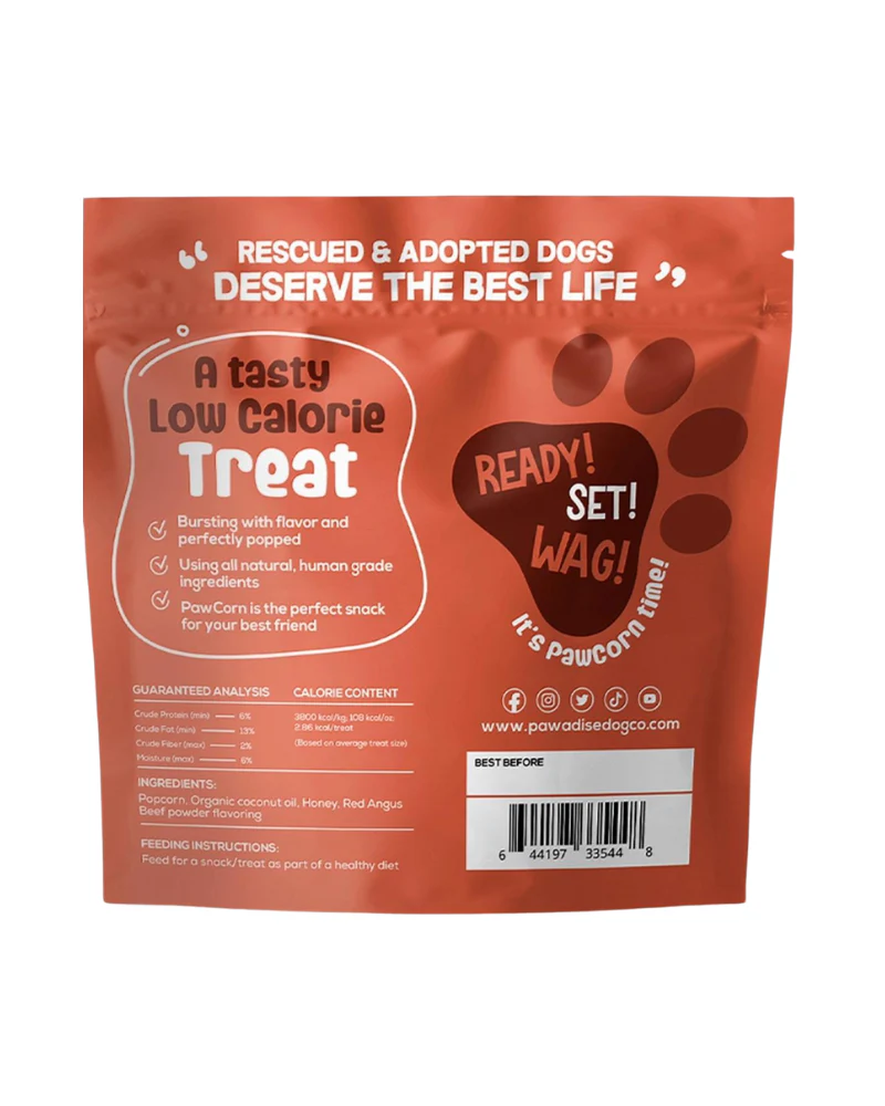 Pawcorn Dog Treats in Red Angus Beef Flavor (Made in the USA) - Image 3