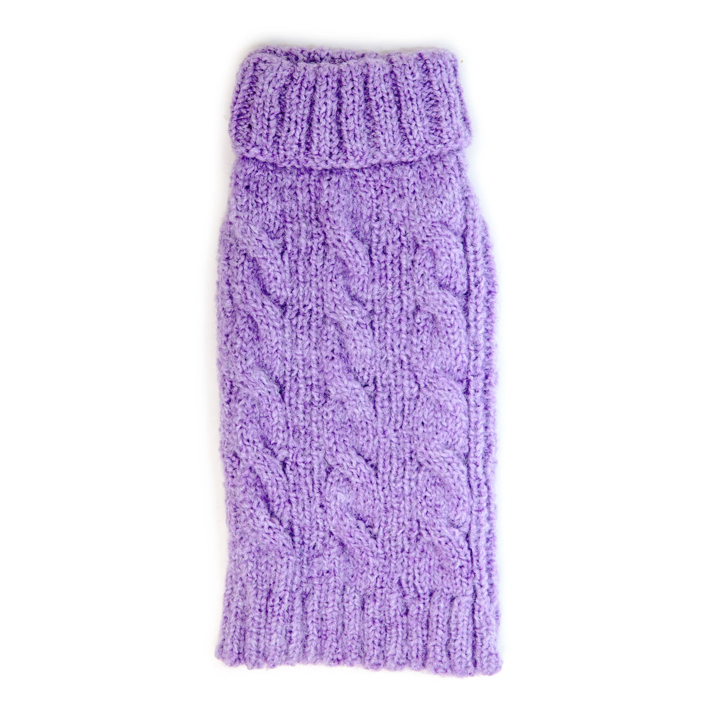 PERUVIAN KNITS | Cable Knit Sweater in Lavender - Image 3
