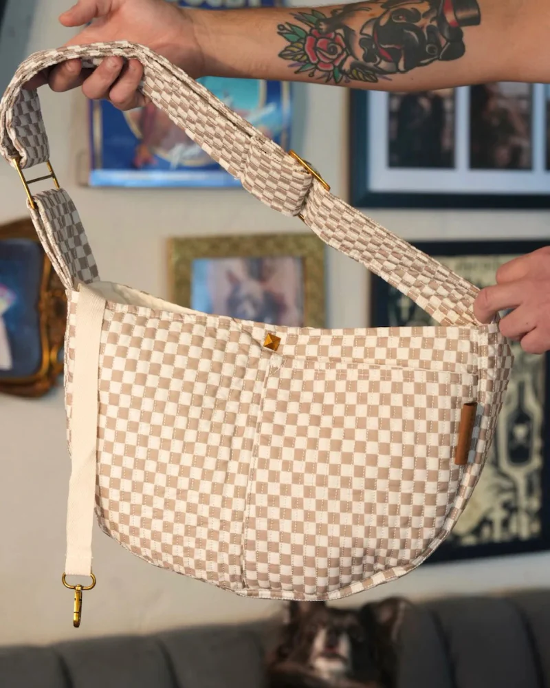 Check Print Pet Sling Carrier - Image 2