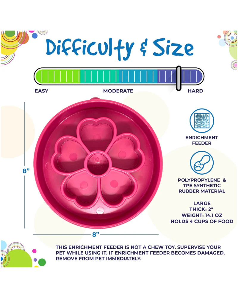 Pink Flower Slow Feeder for Dogs (Made in the USA) - Image 4