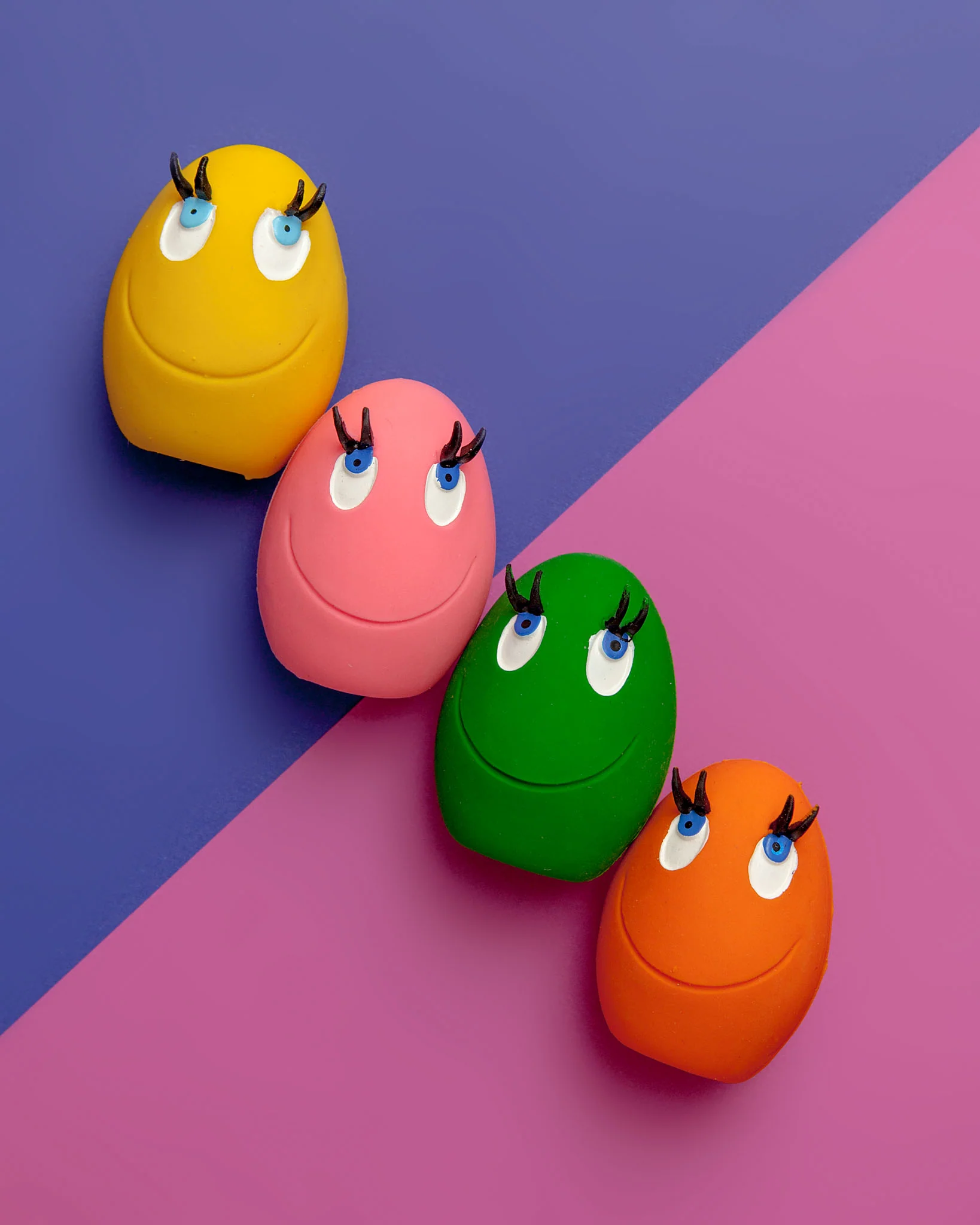 Pink & Orange Squeaky Latex Dog Toy Egg Carton - Image 3