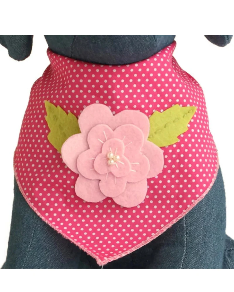 Pink Rose Dog Bandana (FINAL SALE) - Image 2