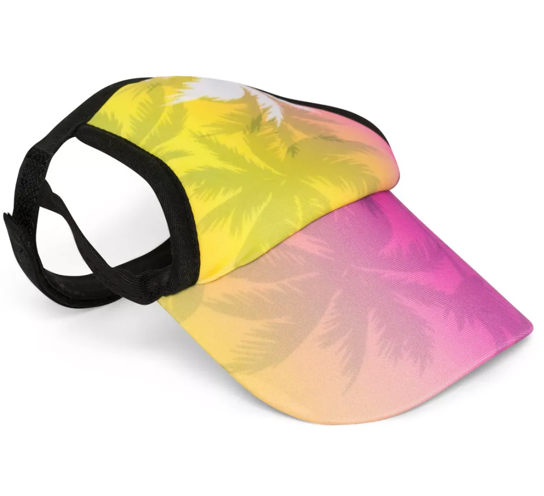 PLAYA PUP | Dog Visor in Palm Tree Pink