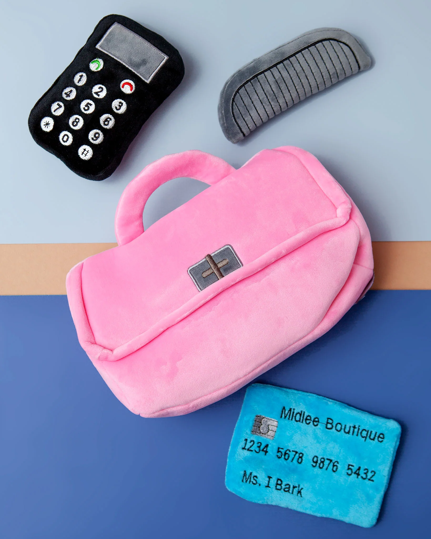 Posh Purse Interactive Plush Dog Toy