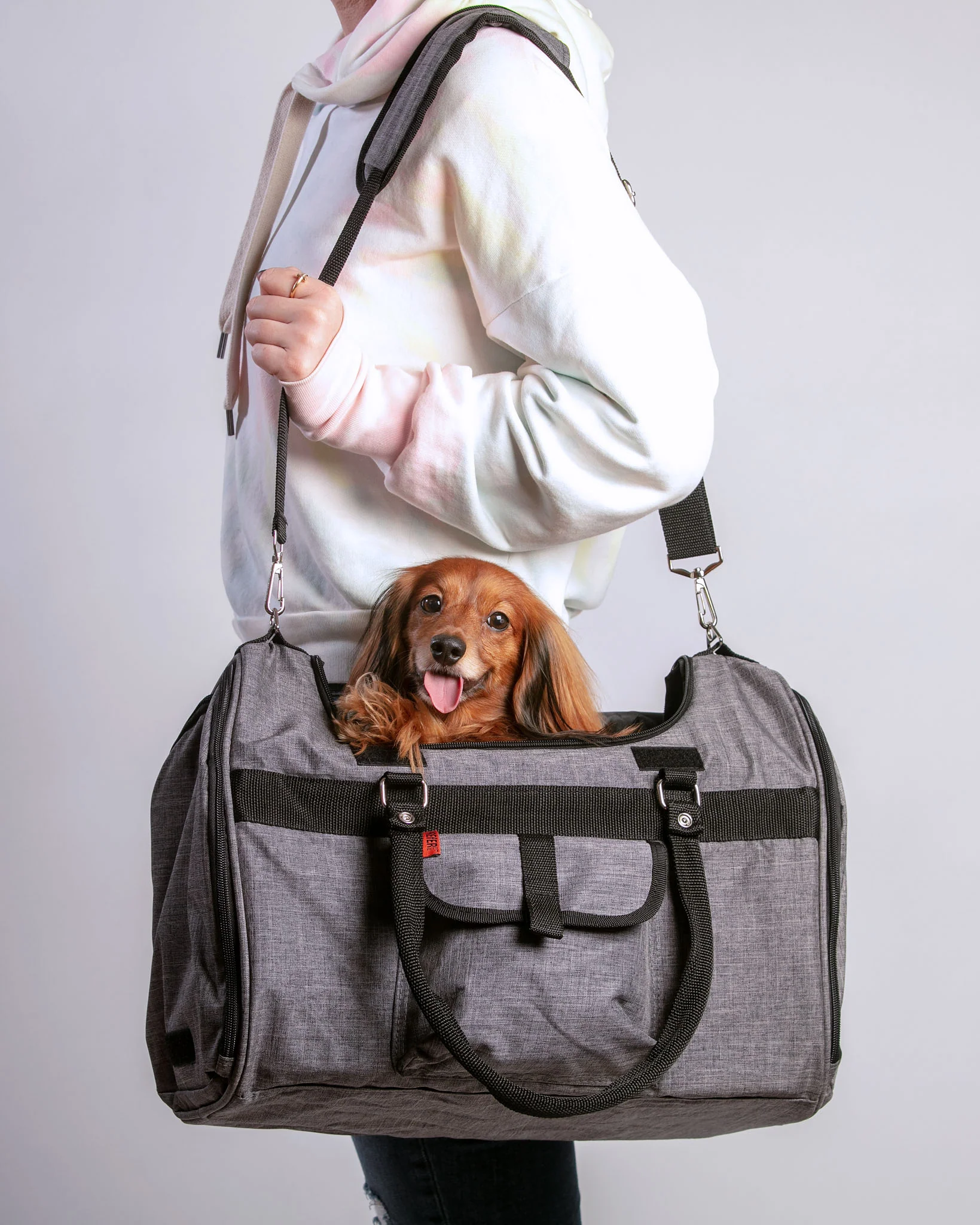 Hideaway Duffle Pet Carrier in Heather Grey (Airline Approved) (FINAL SALE) - Image 10