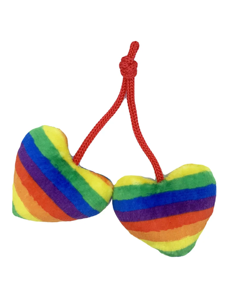 Pride Heart Strings Crinkle Plush Cat Toy w/ Catnip - Image 4
