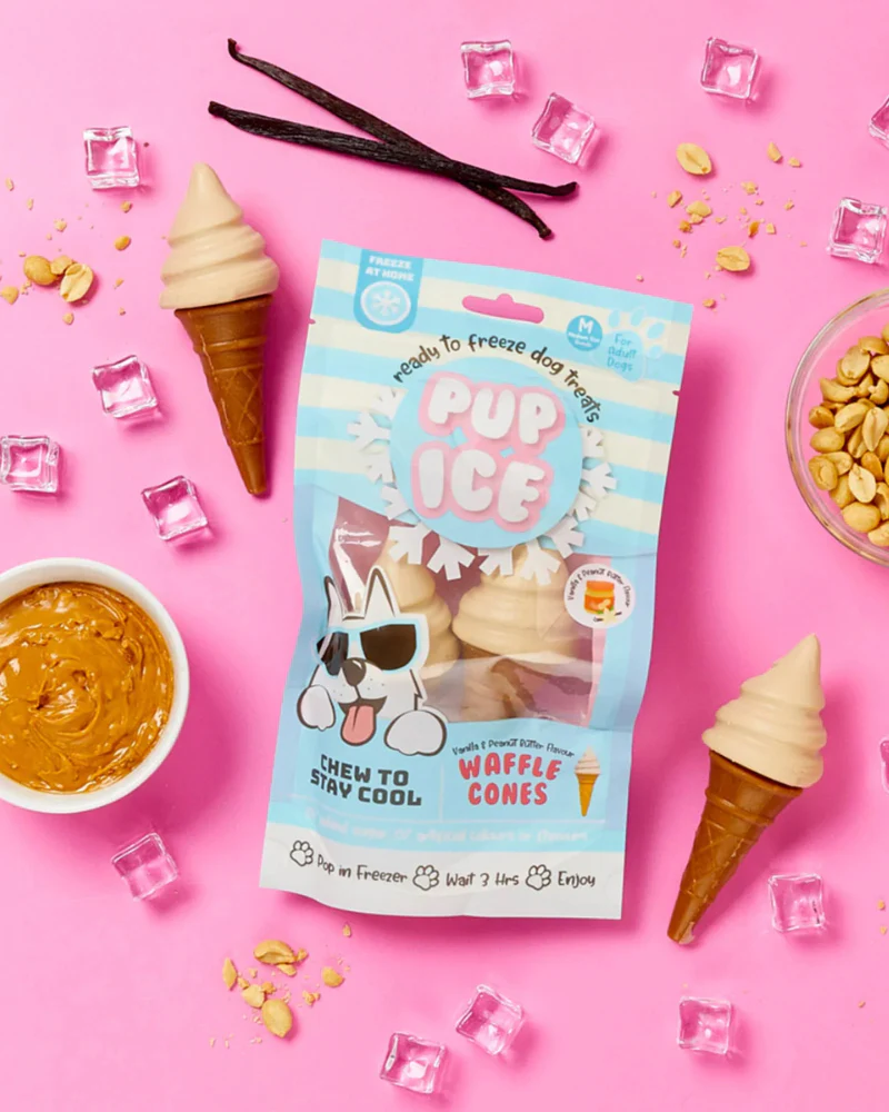 Pup Ice Waffle Cone in Vanilla and Peanut Butter