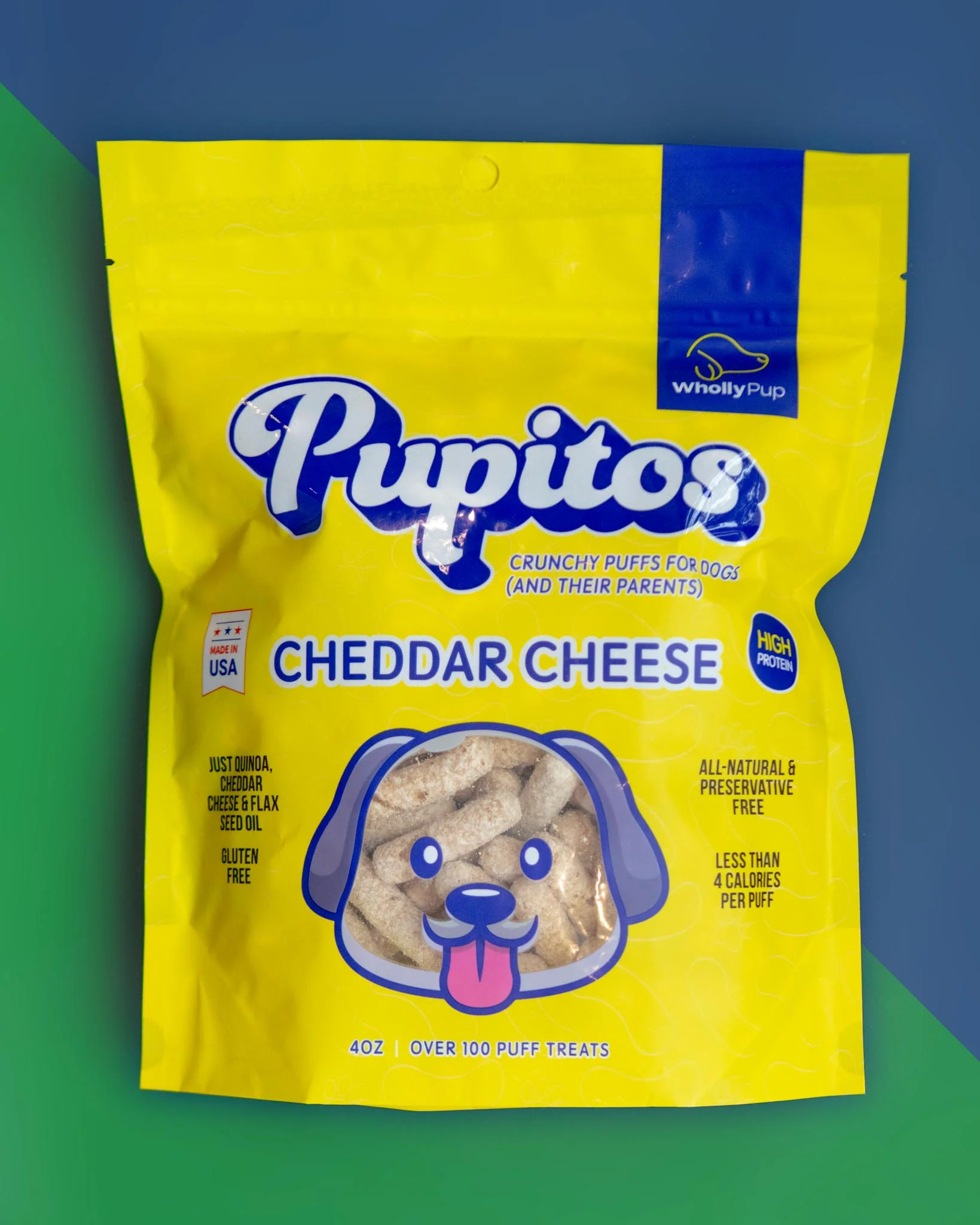 Pupitos Cheddar Cheese Dog Treat Puffs (Made in the USA)