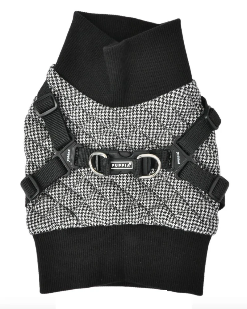 Gaspar Dog Harness Vest in Black Houndstooth - Image 3